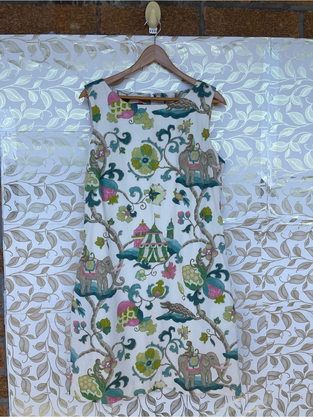 B Collection Jungle Toile Dress 10 Grandmillennial Whimsical Safari Boutique